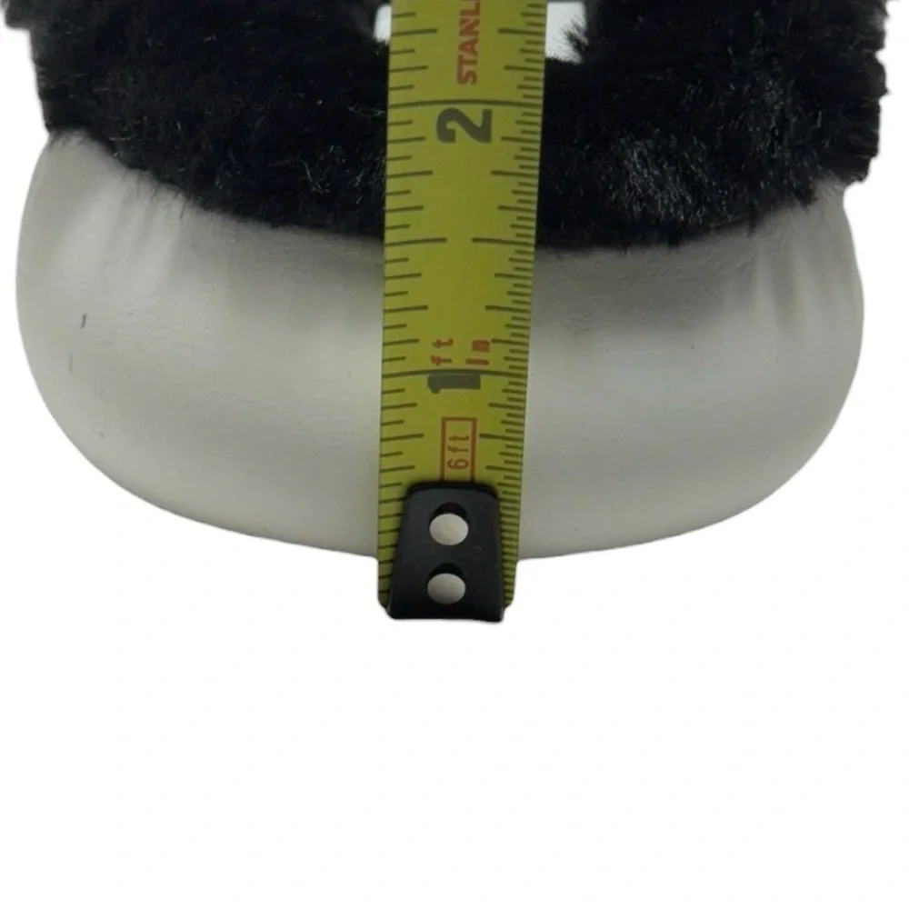 Toms Alpargata Mallow Mule Fluff Slippers Black Faux Fur Women's Size 10 NWOT - Picture 13 of 14